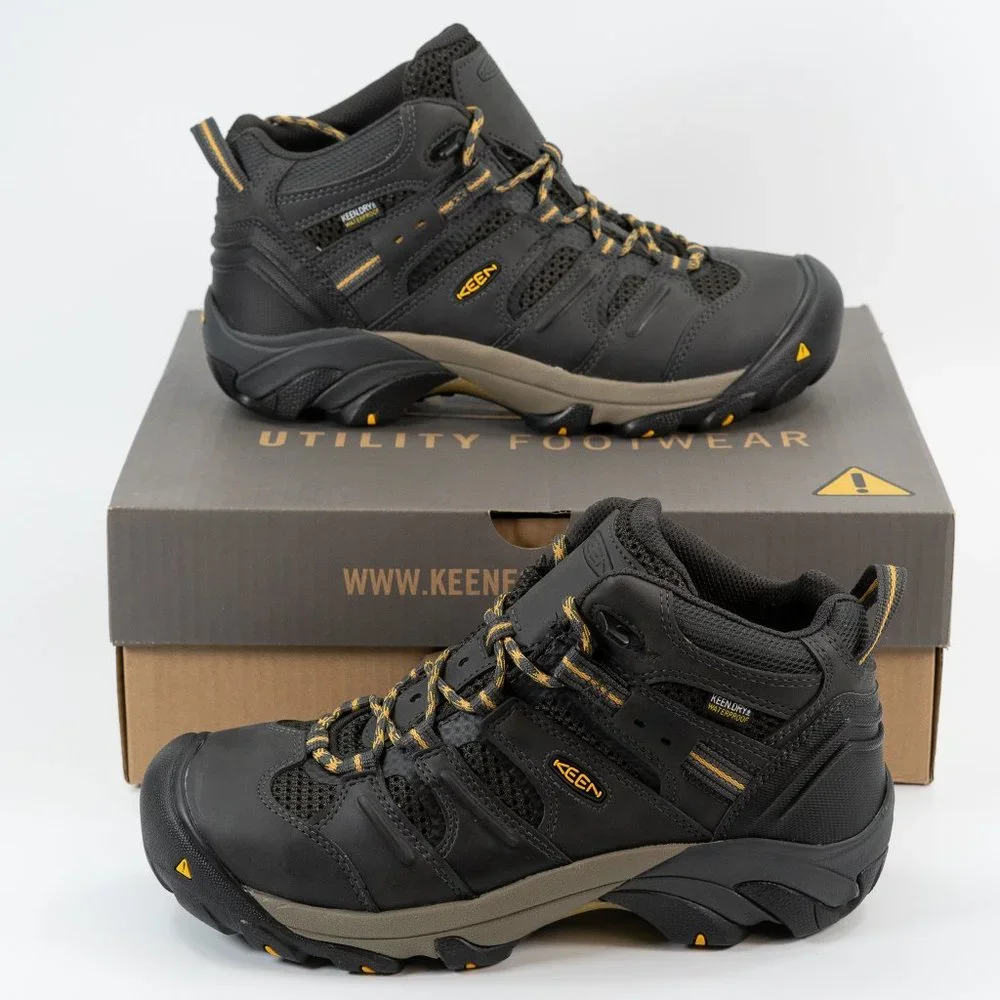 Keen Utility Lansing Mid Steel Toe Waterproof Raven Tawny Olive 1018079D Work